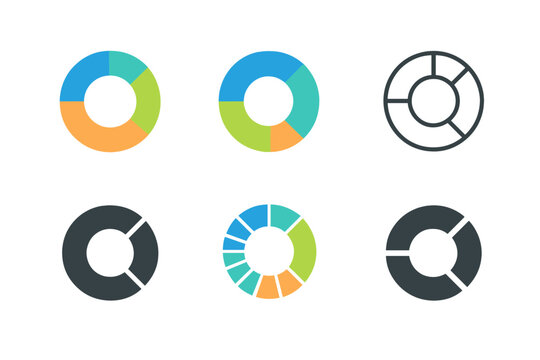 Data Science Logos. Data science. Icon set. Set Logo of data science: clustering scatter plot with centroid. harmonious logo variations of the same emblematic