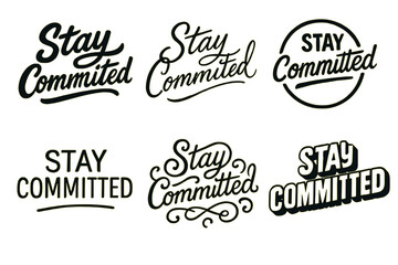 Fototapeta premium Harmonious Lettering Variations. Discipline fuels growth. Set lettering. harmonious lettering variations of the same emblematic concept, each with different