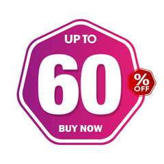 Modern purple hexagonal sticker illustrating 