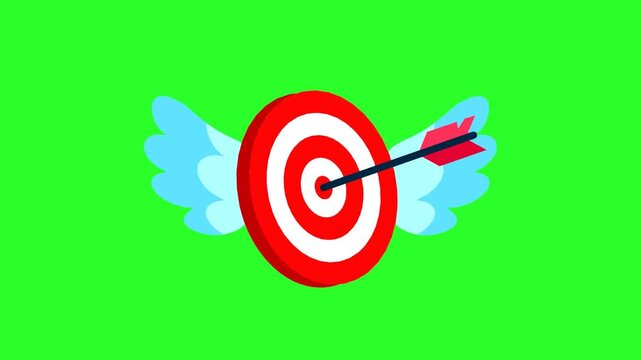 Target with Wings Achievement and Goal Concept