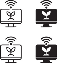 Isolated Crop Monitoring black vector icon, crop, farm, agriculture, smart, monitoring, system, technology, tracker, harvest, field, buyer focused farming design