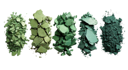 Crushed eyeshadows in shades of green