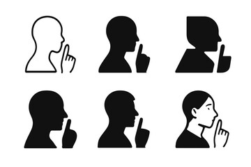 Quiet Leadership Icons. Quiet leadership. Icon set. Set Logo of quiet leadership: calm leader silhouette. harmonious logo variations of the same emblematic