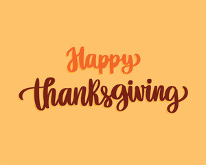 Happy thanksgiving simple text image, happy thanksgiving greeting card, thanksgiving wishes vector, thanksgiving design