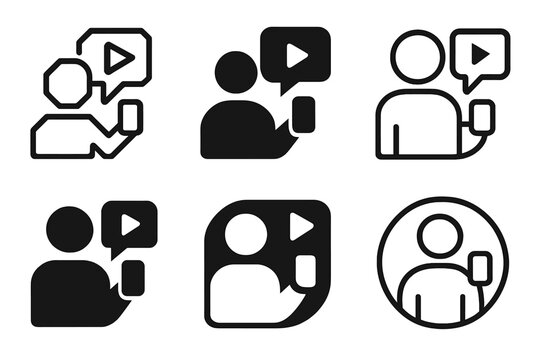 Career Logo Exploration. exploring careers in social media and digital marketing. Icon set. Set Logo of exploring careers in social media and digital