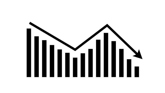 Animation graphics business growth icon. Business growth charts.
