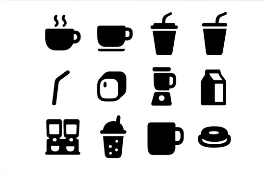 Beverage Icon Set. Beverage toast. Line icon set of beverage toast: wine glass, clinking glasses, cocktail glass, martini glass, champagne flute, beer mug,