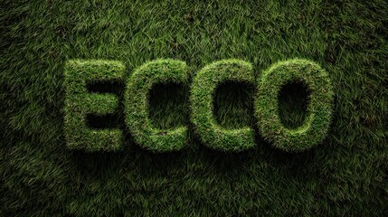 Ecco word made of thick moss letters
