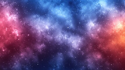 Fototapeta premium A breathtaking cosmic nebula swirling with vibrant hues of red, blue, and purple, dotted with countless distant stars