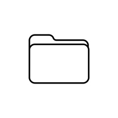 Simple isolated black outline folder icon