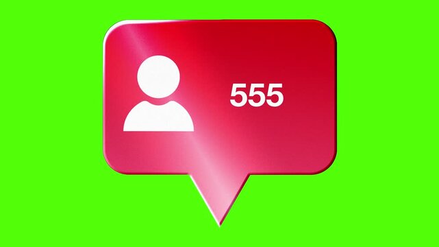aSocial Media Notification Animation with One Thousand Followers Counter Display