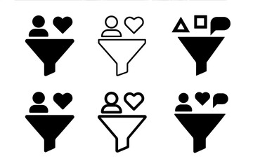 Social Media KPI Icons. Social media KPIs list. Icon set. Set Logo of Social media KPIs list: follower growth arrow. harmonious logo variations of the same