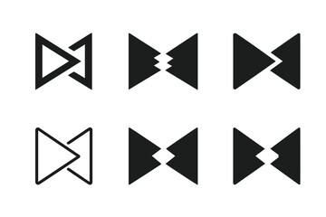 Hostile Takeover Logos. Hostile takeover. Icon set. Set Logo of hostile takeover: opposing triangles symbolizing aggressive acquisition. harmonious logo