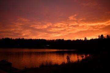 sunset over lake