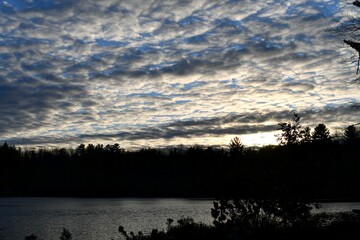 sunset over the lake