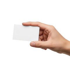 Obraz premium Clean business card mockup held in hand offering blank space for your branding and contact information