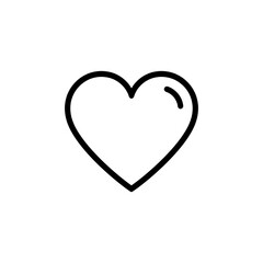 Black line art heart icon