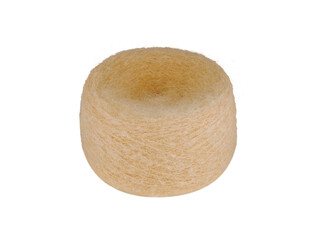 A Brown fluffy yarn ball with a soft, airy texture, isolated on a white background. Perfect for knitting, crocheting, or craft projects, this warm skein adds a subtle, inviting charm to handmade