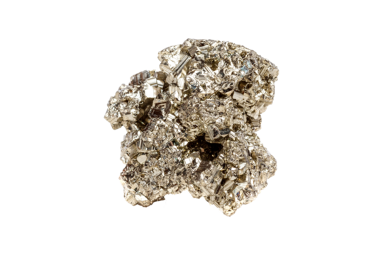 A radiant pyrite gemstone with an octahedral cut, featuring a shiny golden tone and precise facets. Perfect for unique decor with exceptional luster.