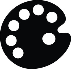 Illustration artists palette for mixing oil paints silhouette vector