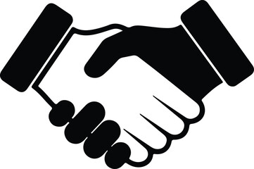 Illustration Black handshake partnership agreement cooperation communication silhouette vector