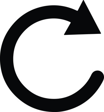 Illustration Circular arrow refresh reload clockwise direction silhouette vector
