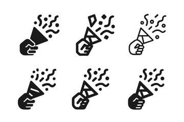 DIY Party Logo Icons. Making DIY party decorations for a personalized touch. Icon set. Set Logo of Making DIY party decorations for a personalized touch: