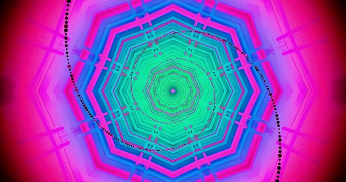 Colorful tunnel video vj loop screensaver creates immersive and engaging view