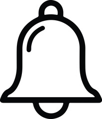 Illustration simple notification bell icon outline silhouette vector