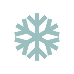 Simple snowflake icon. Blue winter symbol. Design element. PNG illustration.