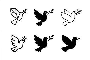 United Nations Logo Variations. United Nations. Icon set. Set Logo of United Nations: UN peace dove. harmonious logo variations of the same emblematic concept,