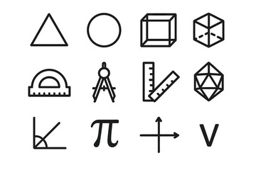 Geometric Icon Set. Mobile UI components. Icon set. Set Logo of Input Field: Text input box. Abstract geometric, Filled silhouette, Flat solid, Minimal