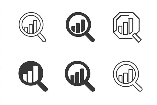 Data Science Logos. Data science. Icon set. Set Logo of data science: clustering scatter plot with centroid. harmonious logo variations of the same emblematic