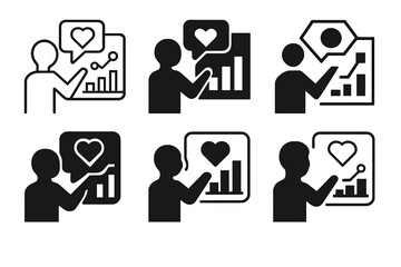 Fototapeta premium Social Media Career Icons. exploring careers in social media and digital marketing. Icon set. Set Logo of exploring careers in social media and digital