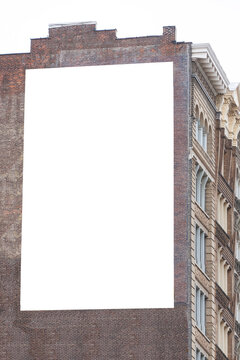 Blank billboard on side of Manhattan building in downtown New York City.