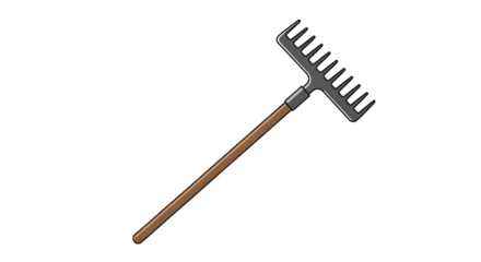 Garden rake illustration on transparent background design tool