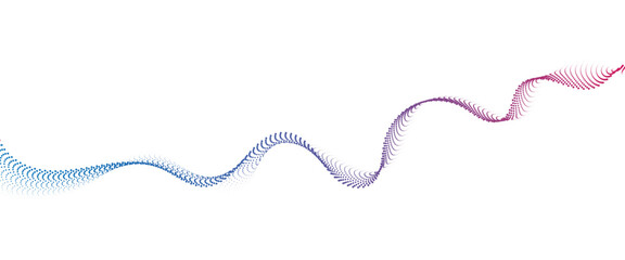 Flowing Dot Wave halftone gradient pattern on transparent background	

