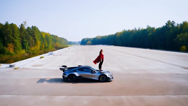 leader fashion power vibe coding racing car platform rooftop forest speed airport