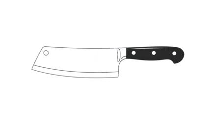 Isolated cleaver illustration with a transparent background for various uses