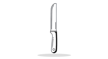 Knife illustration against transparent background vector design for various applications