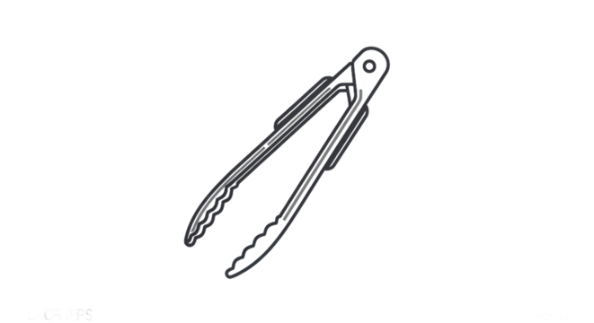 Metal tongs illustration isolated with clipping path for culinary and kitchen use - Powered by Adobe