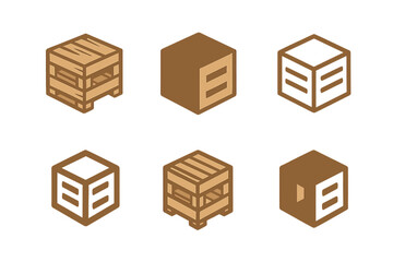 Ecological Logo Set. Inspirational design with ecology materials trend. Icon set. Set Logo of Inspirational design with ecology materials trend: wooden pallet