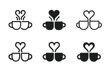 Cultural Love Icons. Celebrating love in different cultures and traditions. Icon set. Set Logo of Celebrating love in different cultures and traditions: