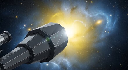 Telescope Focusing on Distant Nebula Illuminating Cosmic Exploration