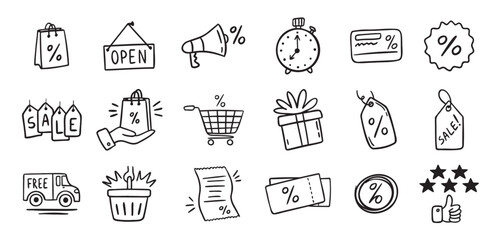 Loyalty card hand drawn doodle element icons. Symbol for Loyalty card, incentive program outline illustration icon