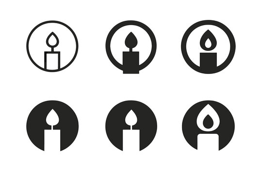 Memorial Icon Variations. Remembering loved ones with special memorial traditions. Icon set. Set Logo of remembering loved ones with special memorial