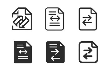 Language Service Logos. Language translation and interpretation services. Icon set. Set Logo of language translation and interpretation services: document with