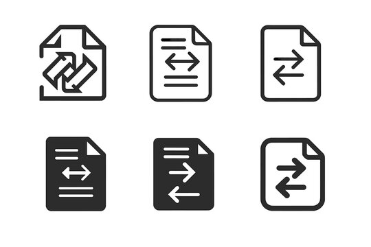 Language Service Logos. Language translation and interpretation services. Icon set. Set Logo of language translation and interpretation services: document with