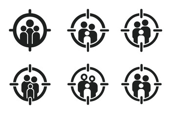 Fototapeta premium Family Vision Logos. Creating a family vision board. Icon set. Set Logo of Family vision board: Calendar with checkmarks. harmonious logo variations of the