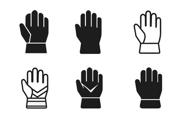 Obraz premium Firefighter Emblem Icons. Firefighter. Icon set. Set Logo of Firefighter: Protective gloves. harmonious logo variations of the same emblematic